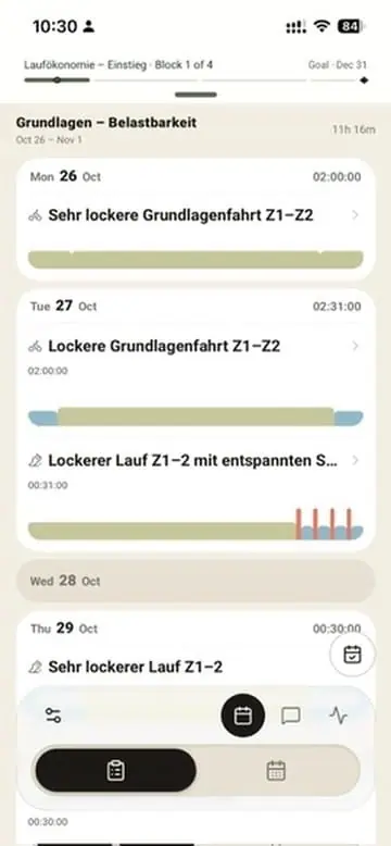 Trainingsplan